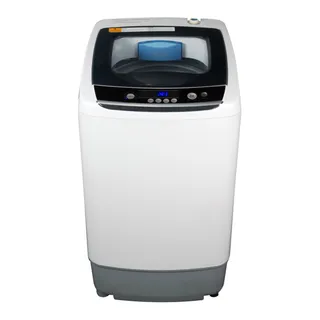 BLACK+DECKER BPWM09W compact portable washer, white top-loader with grey base