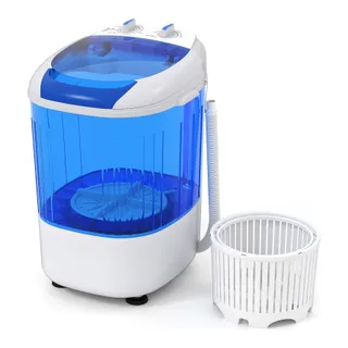 COSTWAY FP10950US mini washer with transparent lid and removable spin basket